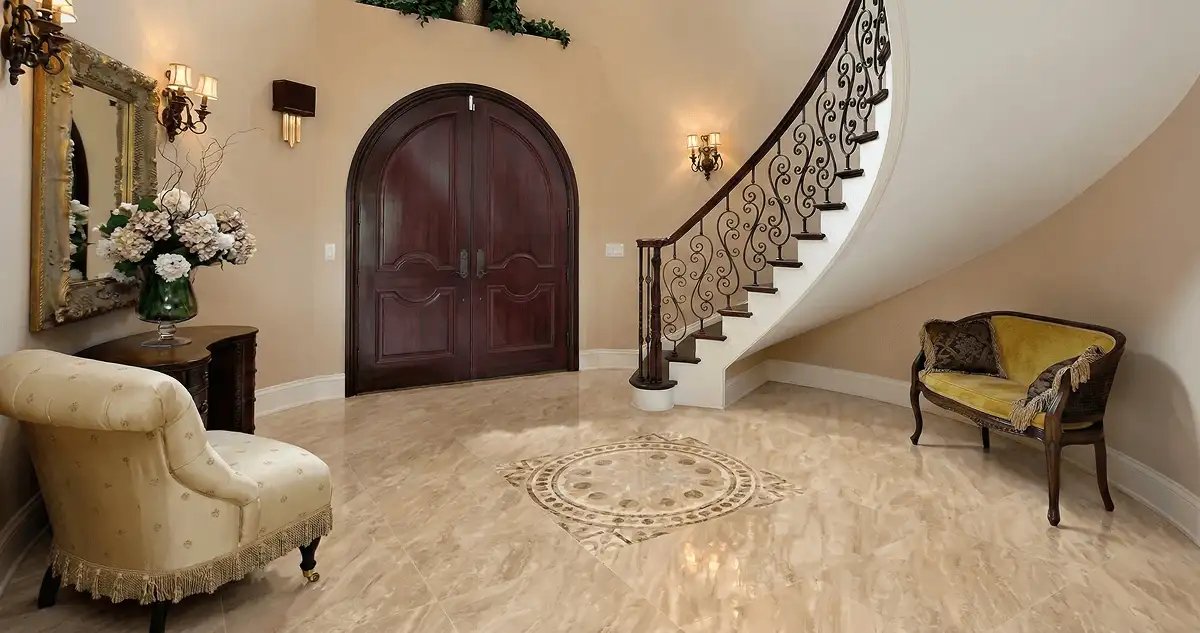Entrance hall with professionally installed ceramic tile flooring in Sioux Falls SD