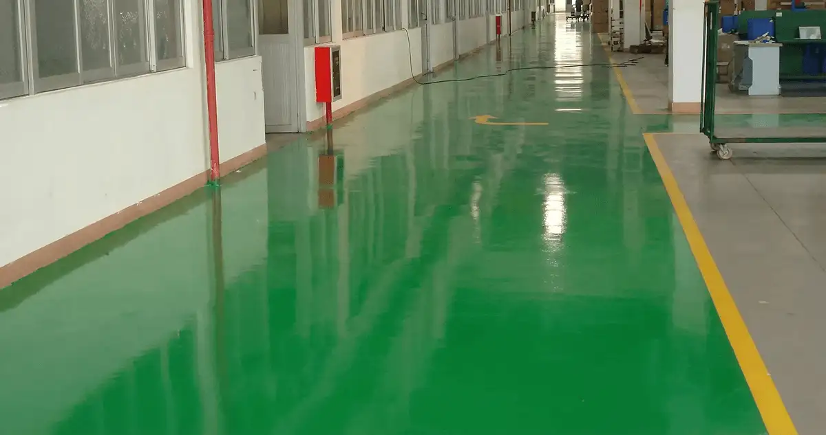 A factory floor professionally covered and marked with epoxy flooring in Sioux Falls, SD