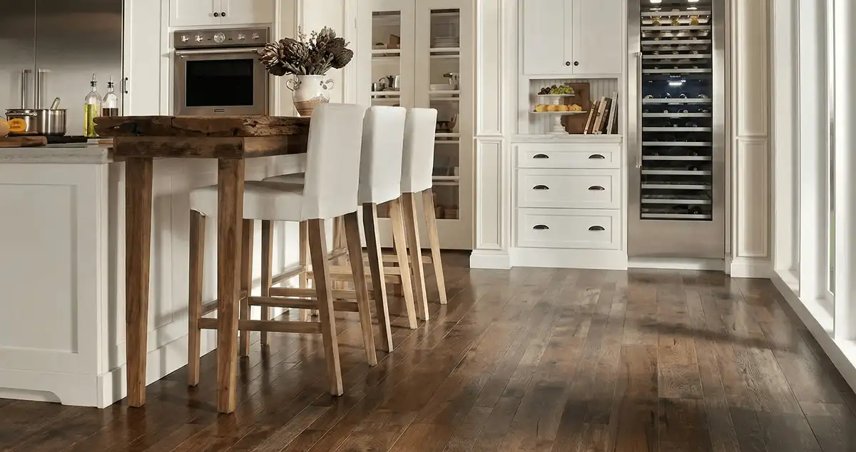 Professionally installed and refinished hardwood flooring in a residential home, showcasing smooth finish and natural wood tones in Sioux Falls, SD