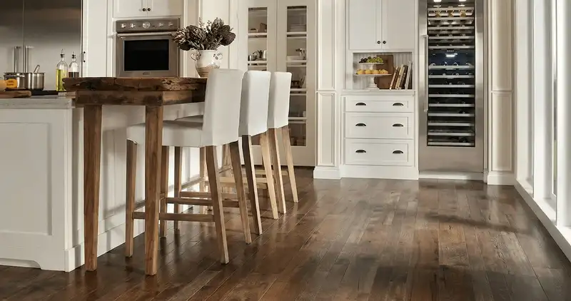 Professionally installed and refinished hardwood flooring in a residential home, showcasing smooth finish and natural wood tones in Sioux Falls, SD