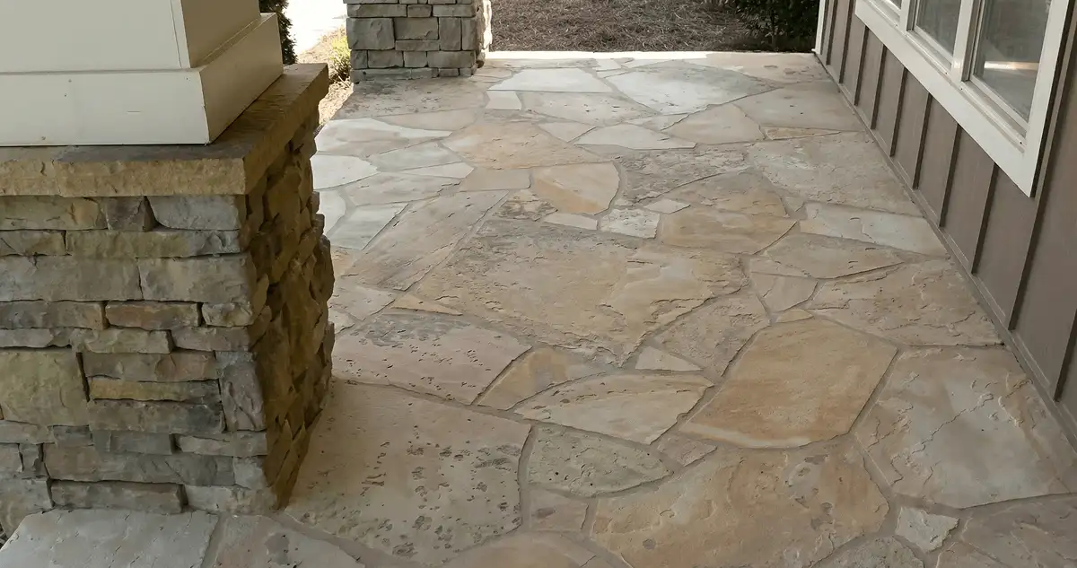 House entrance with professionally installed stone flooring in Sioux Falls SD